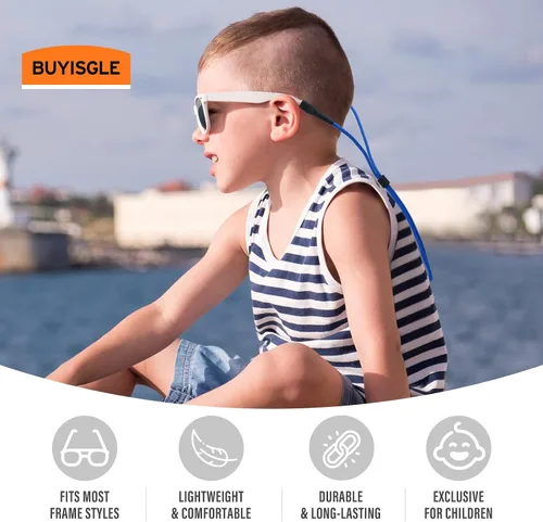 Vista 4 de Buyisgle Correa para Gafas de Niños 4 PCS - Cordones de Correas para Gafas de Sol para Niños Pequeños y Niñas - Soportes para Anteojos Alrededor