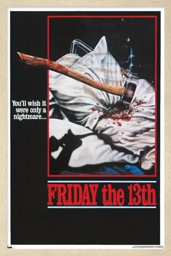 Vista 7 de Trends International Friday The 13th - Póster de pared de una hoja, 22.4 pulgadas de largo x 14.7 pulgadas, versión enmarcada de madera de granero