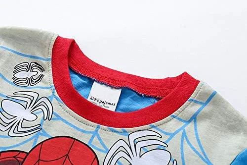 Vista 4 de Naix Spiderman - Conjunto de pijama para niños de 2 a 7 años pijama de algodón para niños pequeños