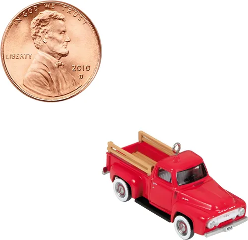 Vista 7 de Hallmark Keepsake Adorno de Navidad miniatura de 0.75 pulgadas 2023, Lil' American Trucks 1954 Mercury M-100 Mini Metal, regalos para coleccionistas
