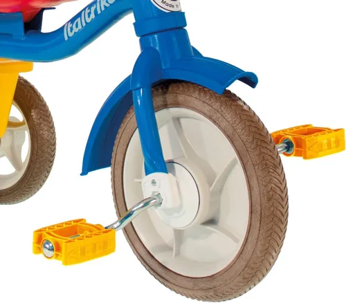 Vista 3 de Italtrike Triciclo Transporter Classic para exteriores con cesta para niños pequeños y niños, ingeniería superior, fuerte y duradero, asiento