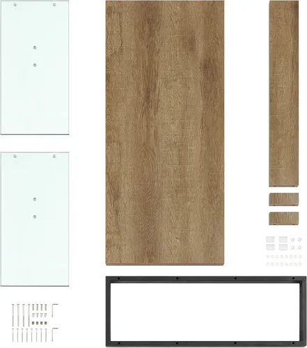 Vista 8 de ivinta Mesa de comedor de cristal para 4-6 personas, mesa de cocina rectangular de 55 pulgadas para espacios pequeños, comedor, sala de estar