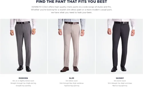 Vista 6 de Kenneth Cole Men's Slim Fit Moisture-Wicking Dress Pant