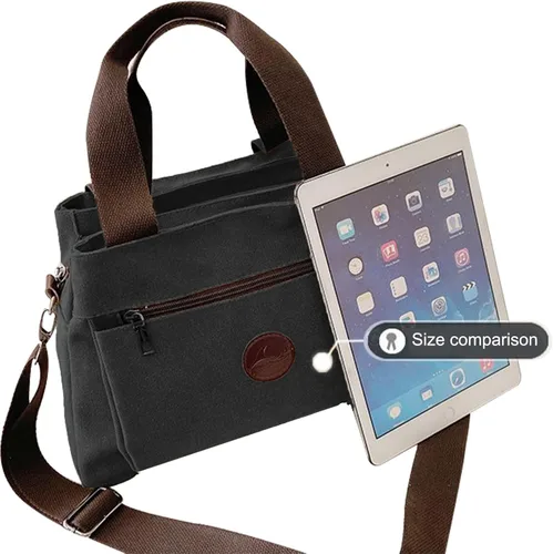 Vista 5 de Lytosmoo Women Canvas Hobo Crossbody Shoulder Tote Bag Vintage Multi-pocket Handbags Casual Purse Messenger Work Bags