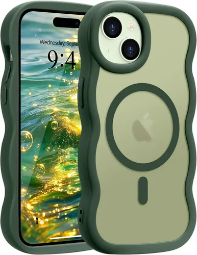 Vista 107 de Pepmune - Funda para iPhone 12 Pro Max con marco ondulado y estructura rígida, color mate claro, cubierta trasera unisex, compatible con Magsafe