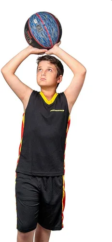 Vista 4 de Conjunto de camisetas de baloncesto prémium para niños, camisetas deportivas y pantalones cortos deportivos para jóvenes y niños de 6 a 12 años
