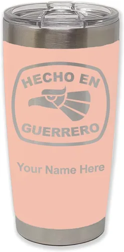 Vista 9 de LaserGram Vaso aislado al vacío de 20 onzas, hecho en Guerrero, grabado personalizado incluido (negro)