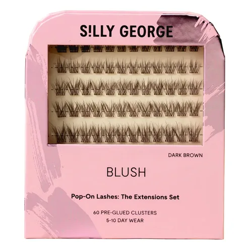 Vista 10 de Silly George Pestañas Pop-On – racimos de pestañas postizas prepegadas de 1 paso para bricolaje, extensiones de aspecto natural, Negro - Bloom