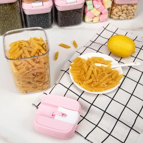 Vista 5 de U-QE Juego de recipientes herméticos para almacenamiento de alimentos, 10 recipientes de plástico transparente sin BPA con tapas de fácil bloqueo