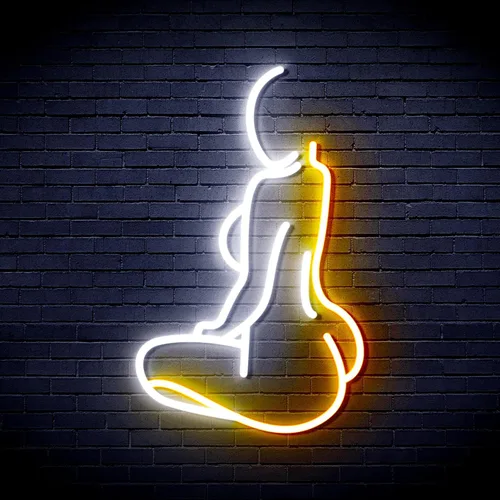 Vista 24 de ADVPRO Señora Back Shape Flex Silicone LED Neon Sign - Azul - st16s32-fnu0267-b