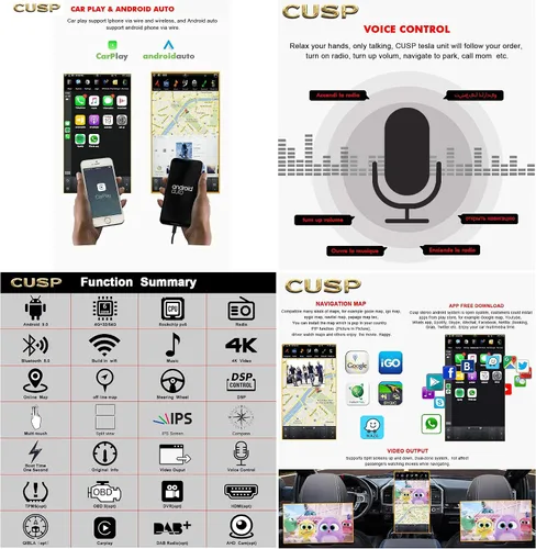 Vista 5 de CUSP - Radio Android estilo T de 12.1 pulgadas para Chevy Silverado GMC Sierra 2007-2013 Large vertical touchscreen upgrade with wireless