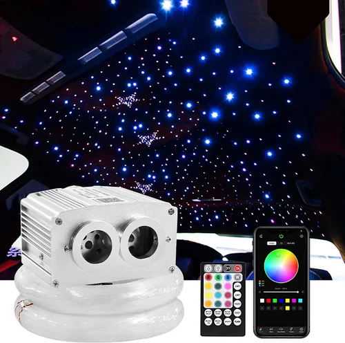 Vista 9 de ATOKEE Kit de Luminarias de Techo de Estrellas de 10W 150pcs 0.076cm 1.98m, Luces de Fibra Óptica con Efecto de Estrellas y Sonido Activadas