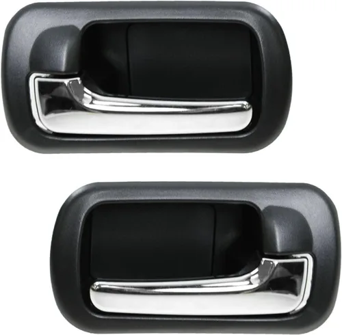 Vista 4 de TRQ Juego de 2 manijas de puerta interior trasera cromada y cachemira para Chevy GMC