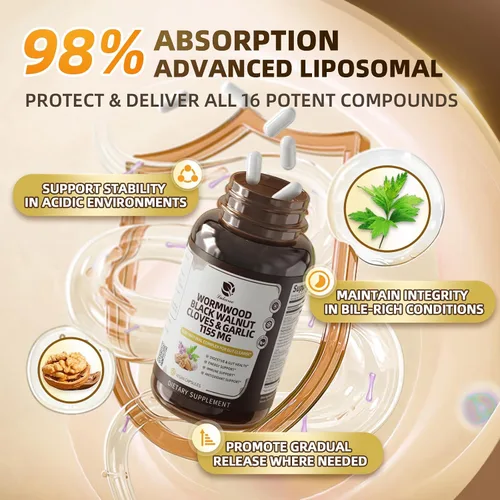Vista 4 de Lukaree Cápsulas de Limpieza de Clavo de Ajenjo y Nuez Negra 16 en 1 para Humanos – Desintoxicación Natural del Intestino y Salud Digestiva