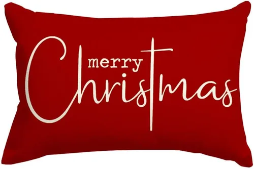 Vista 9 de RABUSOFA Fundas de almohada de Navidad con mensaje de Feliz Navidad, decoraciones para el invierno, fundas de almohada decorativas, fundas
