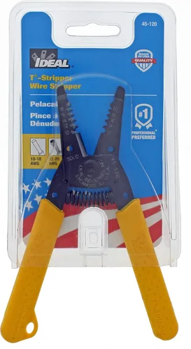 Vista 12 de IDEAL Electrical 45-120 T-5 T-5 - Pelacables amarillo con agujeros de bucle, nariz de alicate, apertura automática con resorte (paquete de 2)