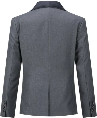 Vista 3 de Boyland Traje de esmoquin para niños, chal con solapa, 2 piezas, ajustado, chaqueta y pantalones, conjunto de traje para fiesta de graduación