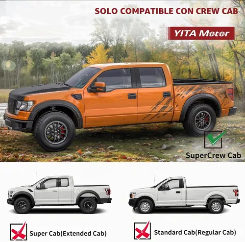 Vista 2 de YITAMOTOR Estribos de 6 pulgadas compatibles con Ford F150 SuperCrew Cab 09