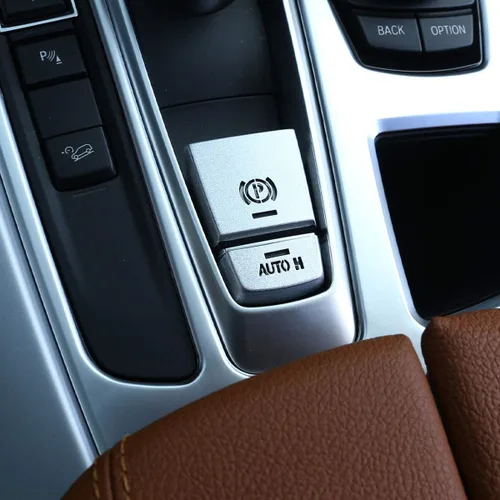 Vista 3 de Cubierta de botón de freno de mano de coche de aleación de aluminio para BMW Serie 5 GT X3/X4/X5/X6 F10 F07 F25 F26 F15 F16