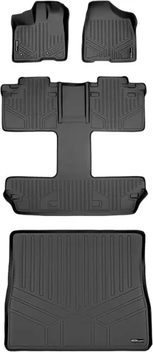 Vista 25 de MAXLINER - Juego de tapetes de piso de ajuste personalizado de 3 filas para Toyota Sienna 2011-2012