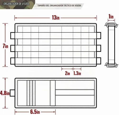 Vista 4 de WYNEX Molle - Organizador para visera de automóvil, bolsa desmontable para Negro
