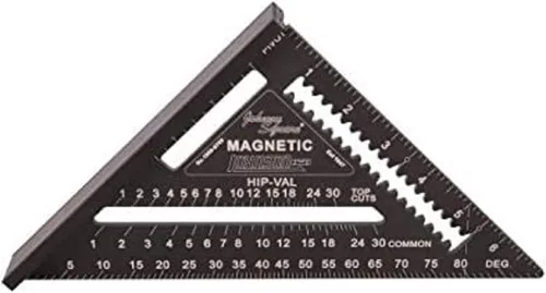 Vista 12 de Johnson Level & Tool 1904-0700V 7-1/4 pulgadas Johnny Square® MACH-1™ Smart Mark™ Rafter Square con vial nivel, negro