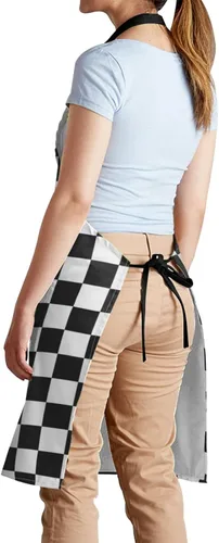 Vista 7 de Delantal ajustable con bolsillo para hombres y mujeres, delantales impermeables, regalos para cocina, hornear, chef, pintura, jardinería