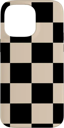 Vista 21 de Black and Beige Classic Checkered Big Checkerboard Pattern Case for iPhone 16