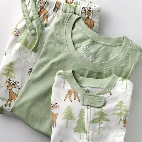 Vista 4 de HonestBaby - Pijama familiar navideña de algodón orgánico