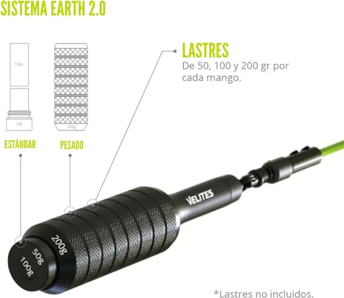 Vista 6 de Velites - Cuerda de saltar Earth 2.0 - Cuerda oficial de juegos CrossFit - Cuerda de velocidad profesional de aluminio para doble bajo, fitness