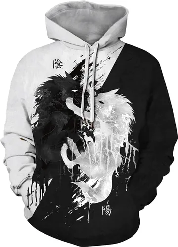 Vista 9 de Chaos World Sudadera con Capucha Novedosa para Hombre de Manga Larga con Estampado Gráfico Divertido en 3D Suéter Pullover 1 negro y rojo.