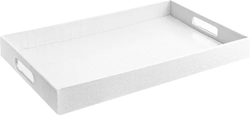 Vista 35 de Home Redefined - Moderna y elegante bandeja rectangular de 17.5 x 12 pulgadas, estilo shagreen, color azul bebé claro, con aspecto de cuero falso