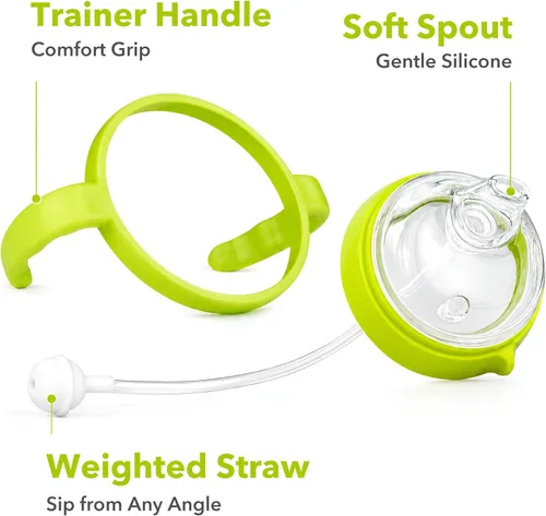 Vista 6 de CHUBBIEE Kit de taza para beber para botellas Comotomo Gen 2 y clásicas Verde
