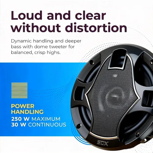 Vista 4 de SDX Audio - Altavoz de coche de 4 vías de 5 x 7 pulgadas/6 x 8 pulgadas (par) - Juego de altavoces para automóvil de alta calidad mejorados, juego