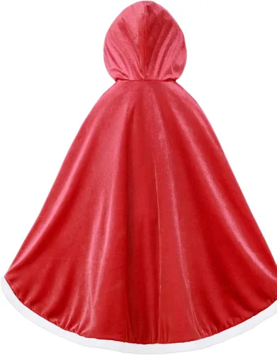 Vista 2 de Century Star Capa de princesa de piel para niña con capucha capa para niñas pequeñas disfraz de Navidad y Halloween