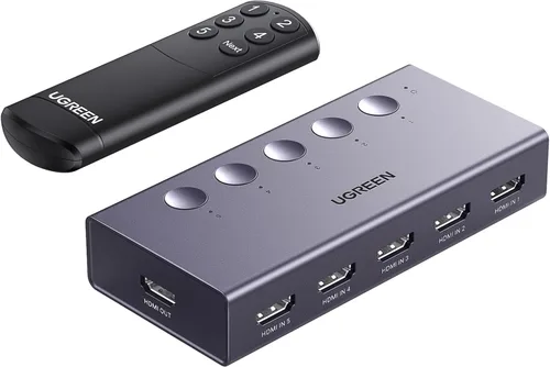 Vista 10 de UGREEN Interruptor HDMI 5 en 1 de Salida 4K@60Hz, Divisor HDMI con Caja de Selección de Interruptor de 5 Puertos Soporta 3D CEC HDR HDCP2.2