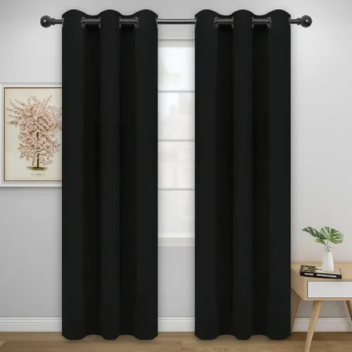 Vista 257 de Easy-Going - Cortinas opacas para dormitorio, aislamiento térmico sólido con ojales, cortinas de ventana para reducción de ruido, cortinas