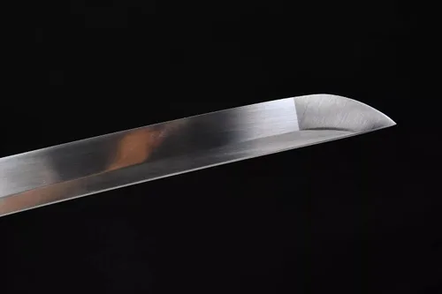 Vista 4 de Katana de hoja inversa hecha a mano de 41 pulgadas auténtica espada samurái japonesa de acero de manganeso hoja de espiga completa muy afilada mango