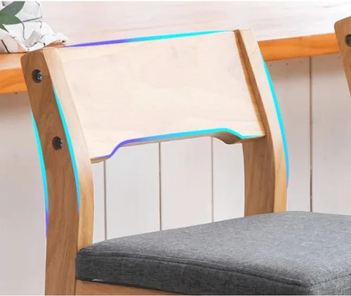 Vista 4 de Taburetes de bar de 31 pulgadas, taburetes de bar ergonómicos bien acolchados, patas de madera maciza, con reposapiés, silla de barra de esponja