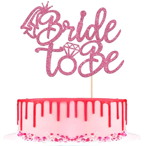 Vista 10 de 1 decoración de pastel de novia con anillo de purpurina para despedida de soltera, decoración para boda, compromiso, despedida de soltera, Oro