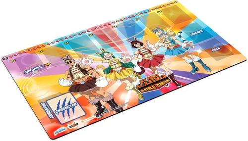 Vista 4 de Jasco My Hero Academia - Juego de cartas coleccionables de la serie 3 Wild Wild Pussycats Tapete de juego de goma de 18 x 24 pulgadas A partir