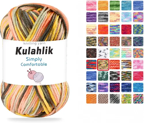 Vista 12 de Hilo acrílico de 8.82 oz (5 x 1.76 oz) para tejer, hilo de hilo degradado colorido, 5 rollos de madejas, perfecto para cualquier proyecto de 06