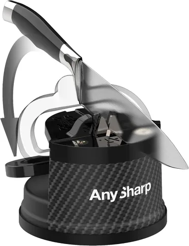 Vista 2 de AnySharp – EDICIONES – Afilador de cuchillos manos libres - Herramienta de afilado fácil de usar con base de succión PowerGrip y ángulo