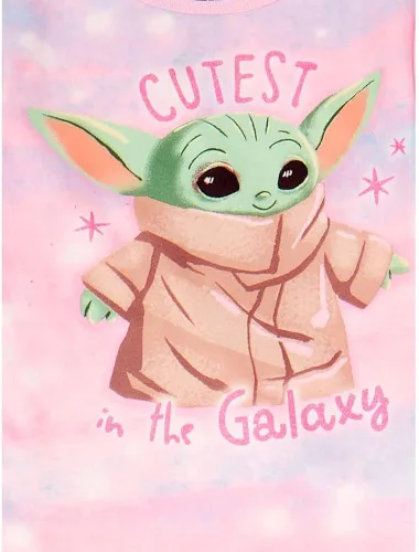 Vista 3 de Disney Conjunto de pijama de 2 piezas para niñas Star Wars Baby Yoda, Rosado