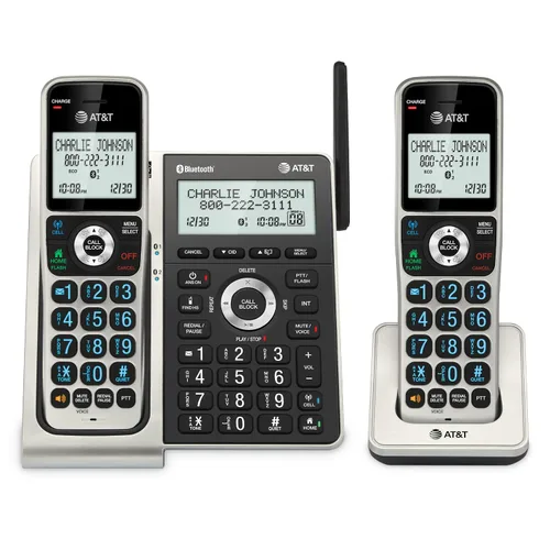 Vista 15 de AT&T DECT 6.0 Teléfono inalámbrico para el hogar y la empresa con contestador, pantalla a color grande de 5", atajo de un solo toque, conferencia
