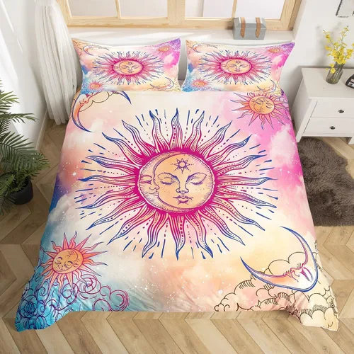 Vista 29 de Erosebridal Funda de edredón lavanda para niños, niñas, adultos, mujeres, funda de edredón de árboles verdes, tamaño individual, juego de ropa