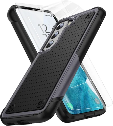 Vista 37 de Jeylly Funda para Samsung Galaxy S10 Plus S10+, ajuste delgado, doble capa, resistente, absorción de golpes, TPU con carcasa trasera de Negro