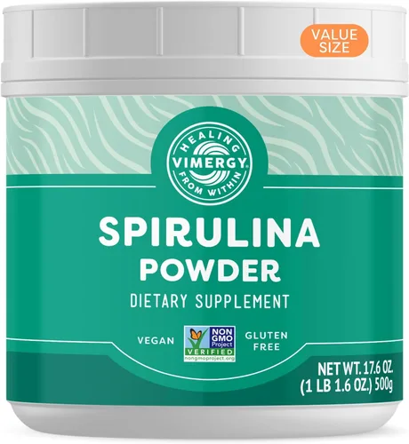 Vista 11 de Vimergy Polvo de espirulina - Proteína vegetal concentrada que apoya la salud inmunológica y la función cardiovascular - Vegano, Kosher, sin gluten