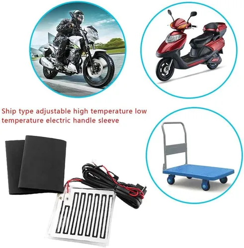 Vista 2 de Calentadores de manos para cuatrimoto, calentador de manillar + almohadillas de agarre calentadas de 12 V, calentadores de manos para manillar