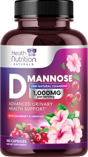 Vista 10 de Suplemento de D-manosa – 1,300 mg de manosa D orgánica por porción con extracto de arándano orgánico – Soporte urinario y vejiga natural de acción